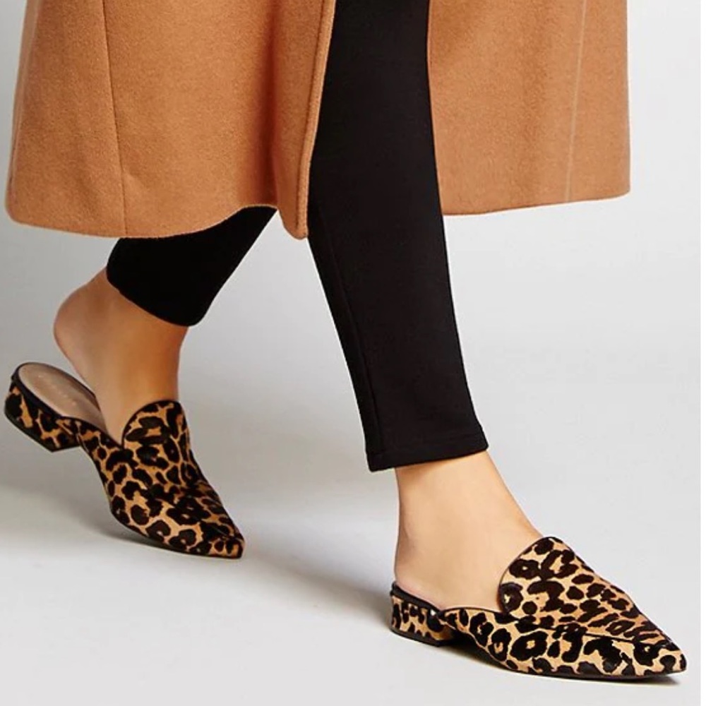 Cole Haan Piper Leopard Print Calf Hair Mules